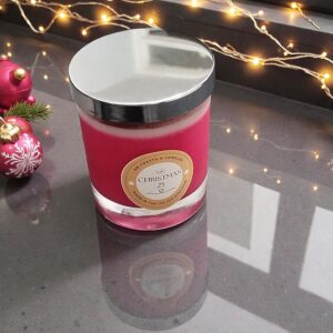 Festive Christmas Candle in  a Glass Jar