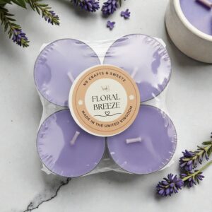 4 Pack Lavender scented tealight candles