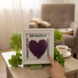 Handmade customised memorial deep box frame