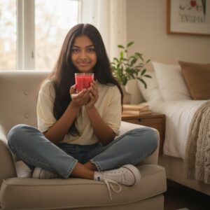 Cherry Scented Candle in glass Jar